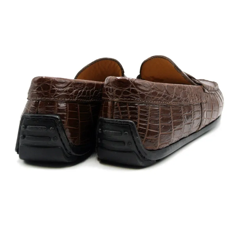 32-102-CGN MONZA Nile Crocodile Driver, Cognac Size 13