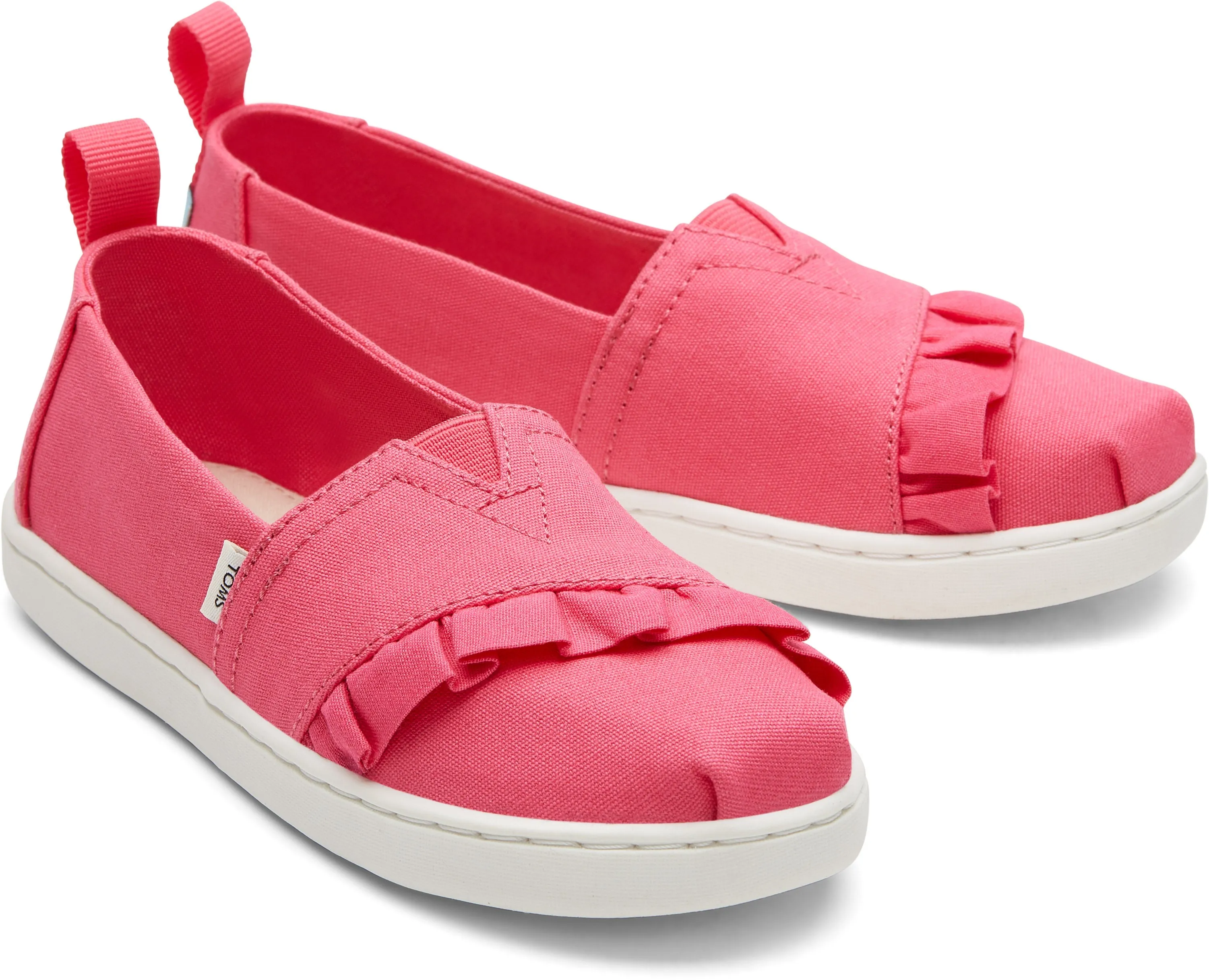 Alp Recycled Raspberry Canvas Ruffled Slip Ons