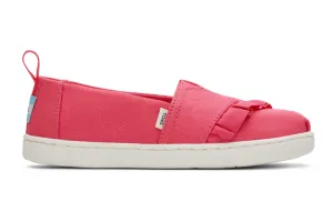 Alp Recycled Raspberry Canvas Ruffled Slip Ons