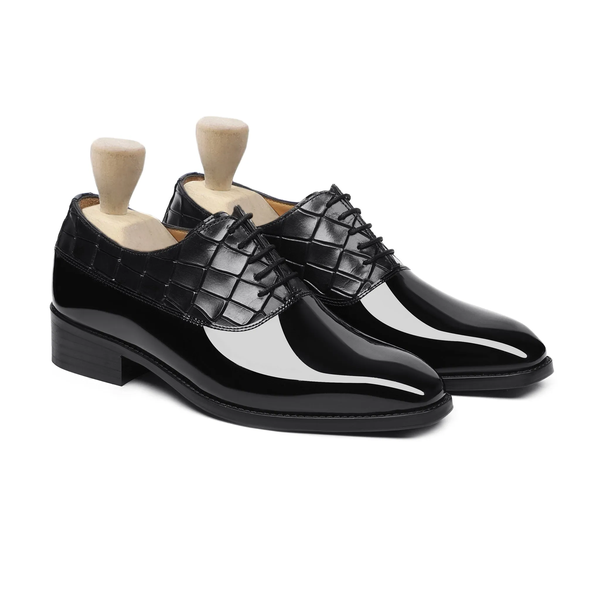 Barton - Men's Black Patent Leather Oxford Shoe