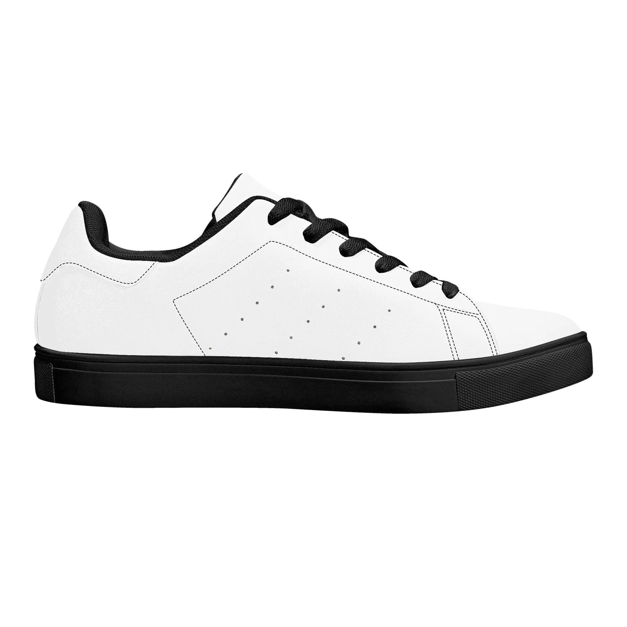 Custom Low Top Leather Sneakers -Black D27