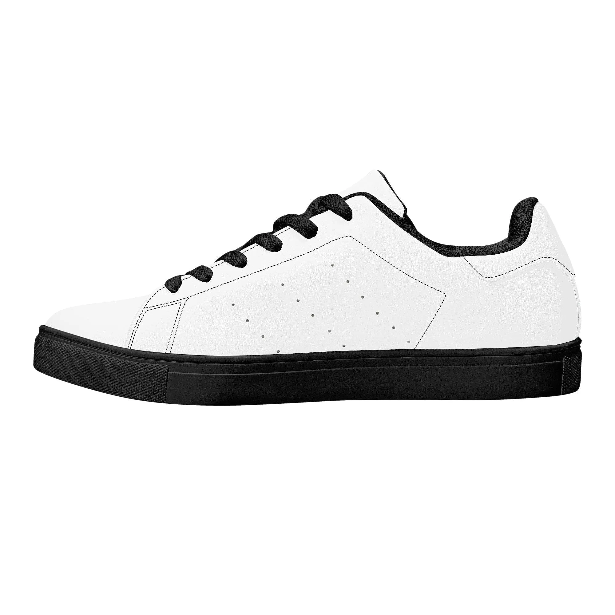 Custom Low Top Leather Sneakers -Black D27