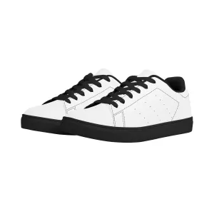 Custom Low Top Leather Sneakers -Black D27