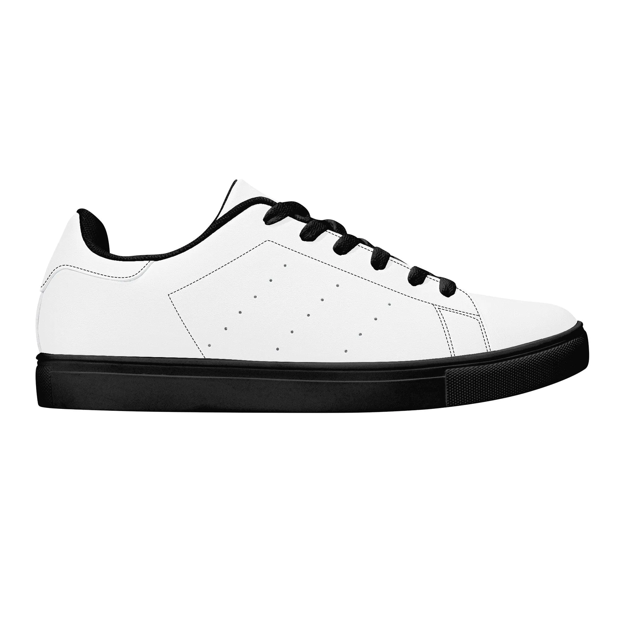 Custom Low Top Leather Sneakers -Black D27