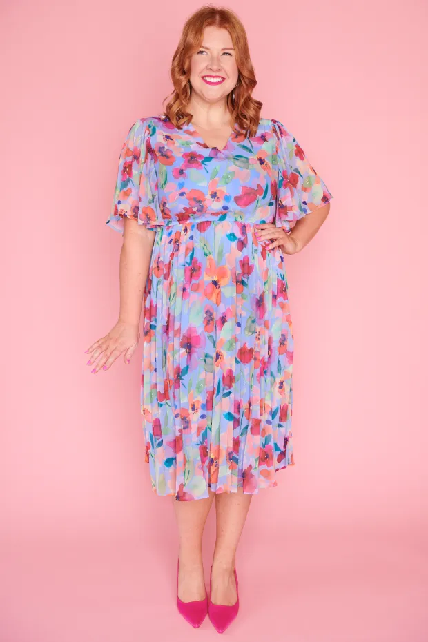 Dana Whimsical Water Colour Dress