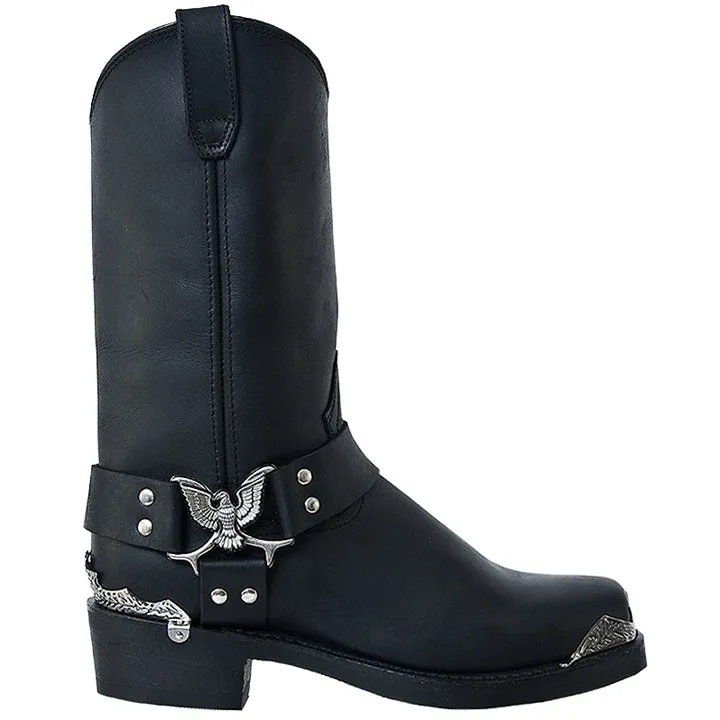 Dingo Chopper Black Leather Biker Boots