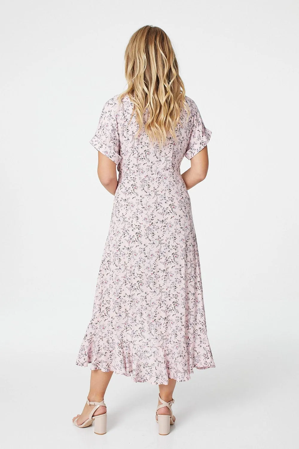 Ditsy Floral Short Sleeve Wrap Dress