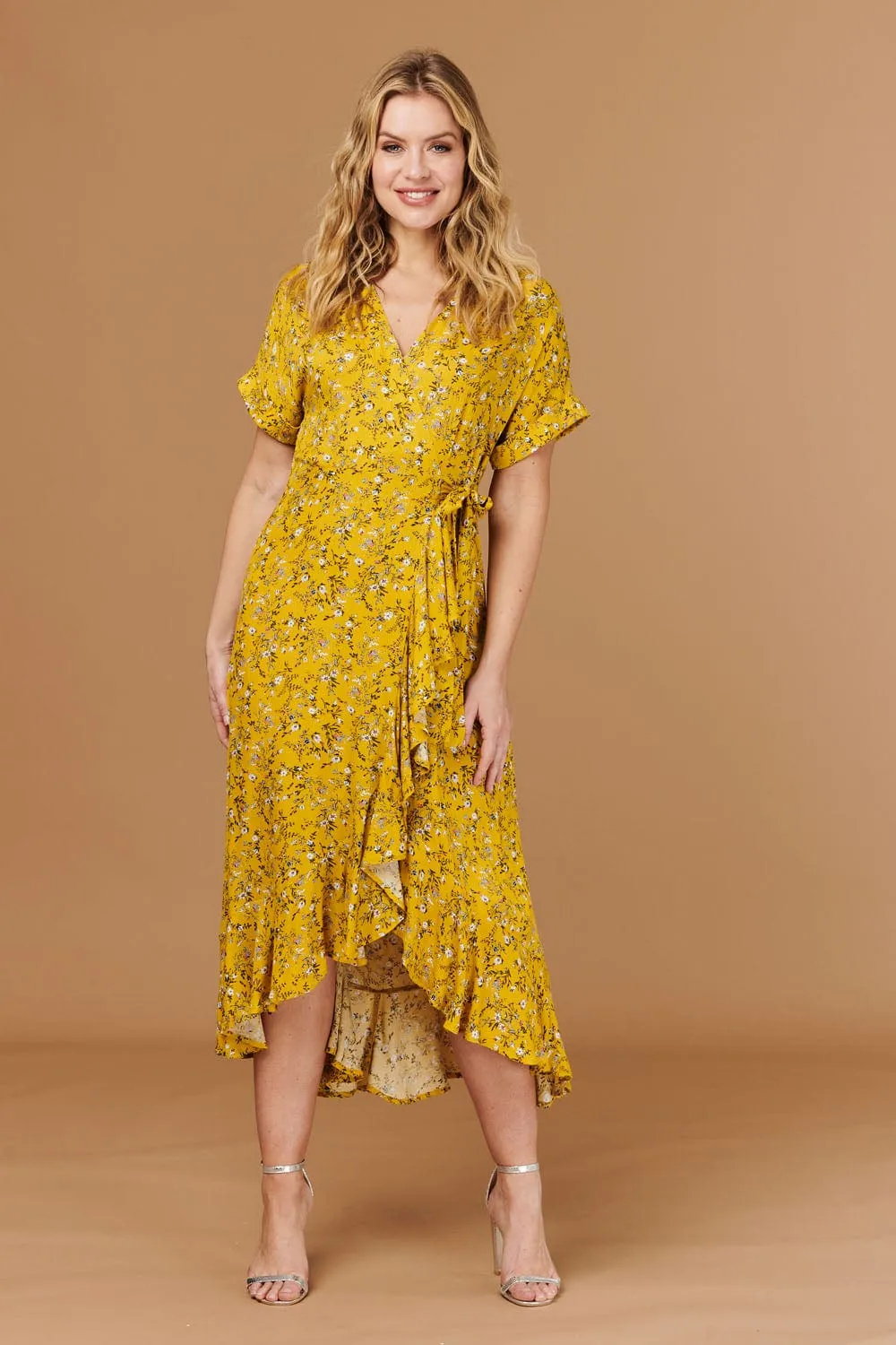 Ditsy Floral Short Sleeve Wrap Dress