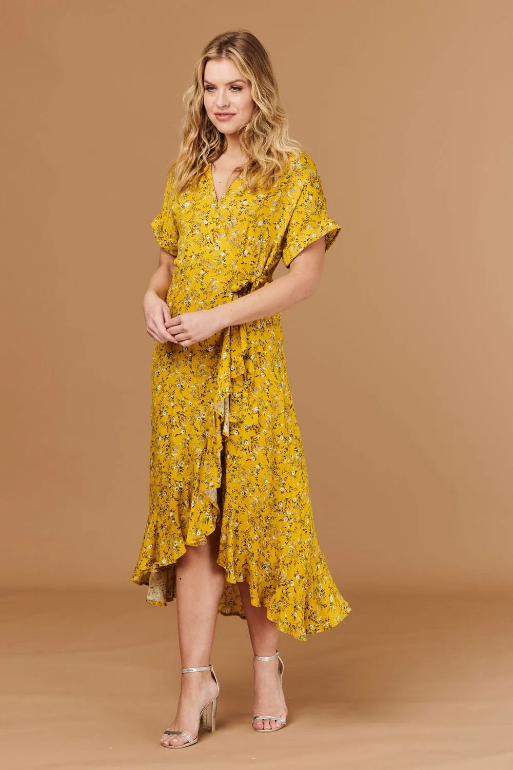 Ditsy Floral Short Sleeve Wrap Dress