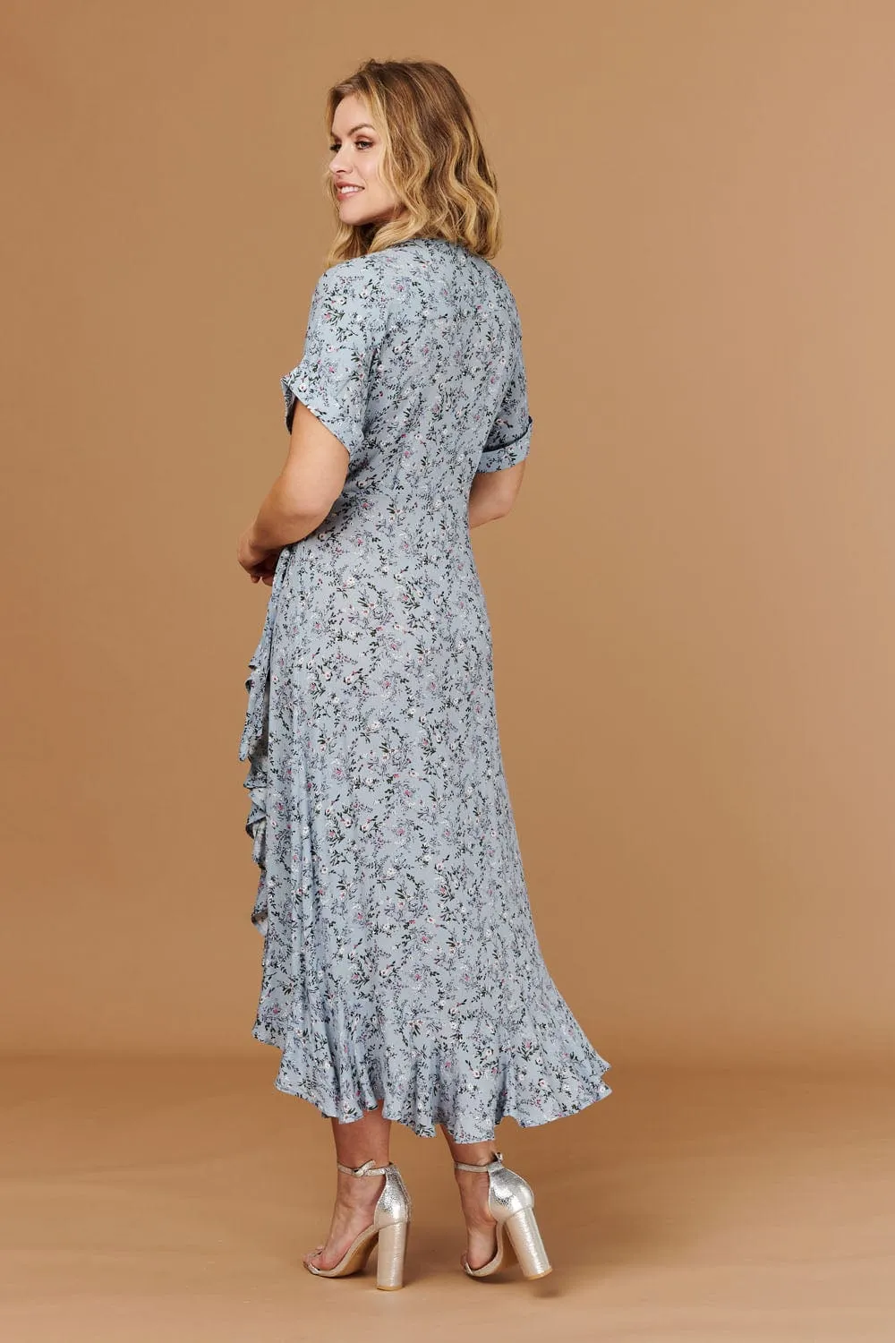 Ditsy Floral Short Sleeve Wrap Dress