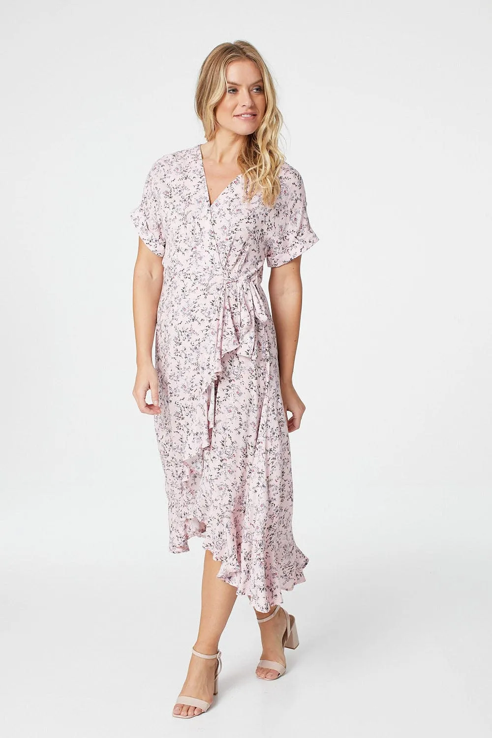 Ditsy Floral Short Sleeve Wrap Dress