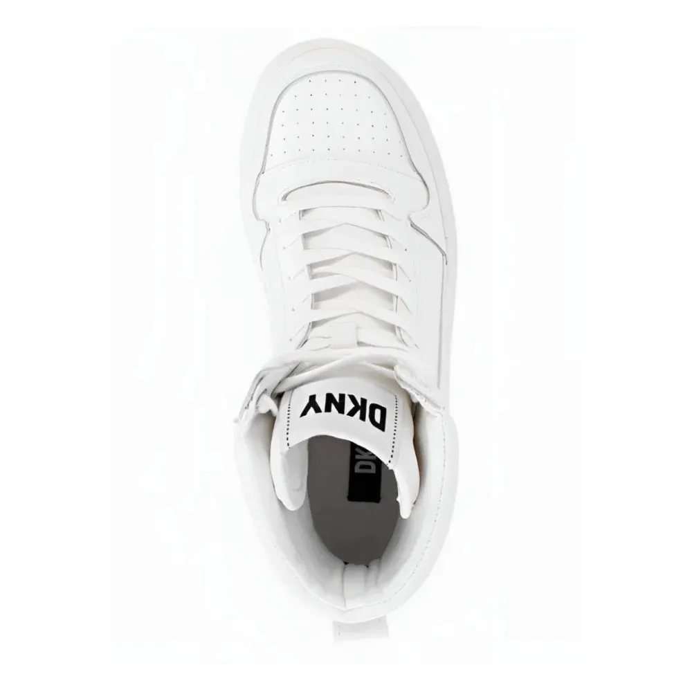 DKNY Mayzi Leather High Top Trainers Women - WHT