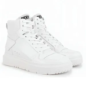 DKNY Mayzi Leather High Top Trainers Women - WHT