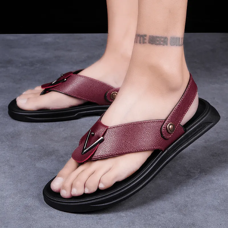 kkboxly kkboxly Men Breathable Non Slip Two Ways Cliped Casual Beach Sandals