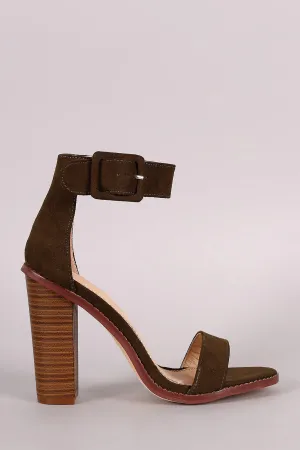 Liliana Suede Ankle Strap Chunky Heel