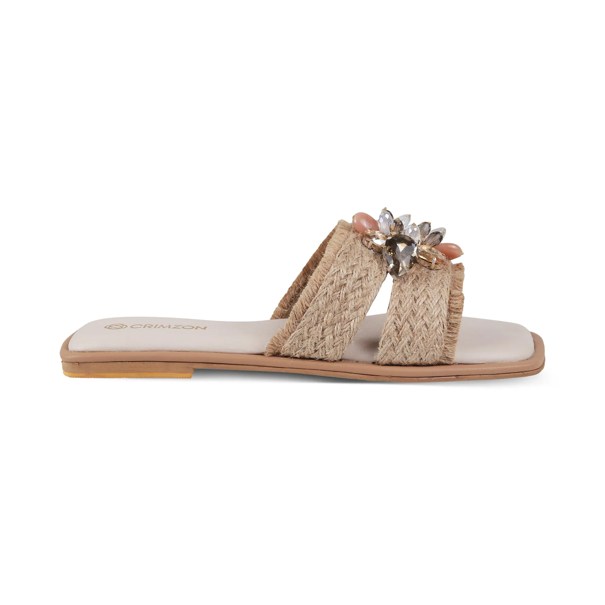 LISA- EMBELLISHED JUTE FLATS