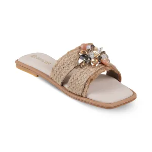 LISA- EMBELLISHED JUTE FLATS