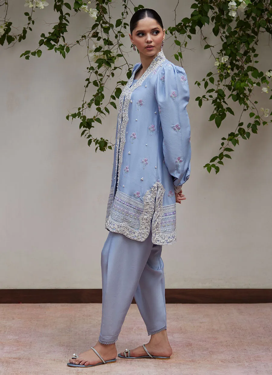 Marat Periwinkle Embroidered Jacket