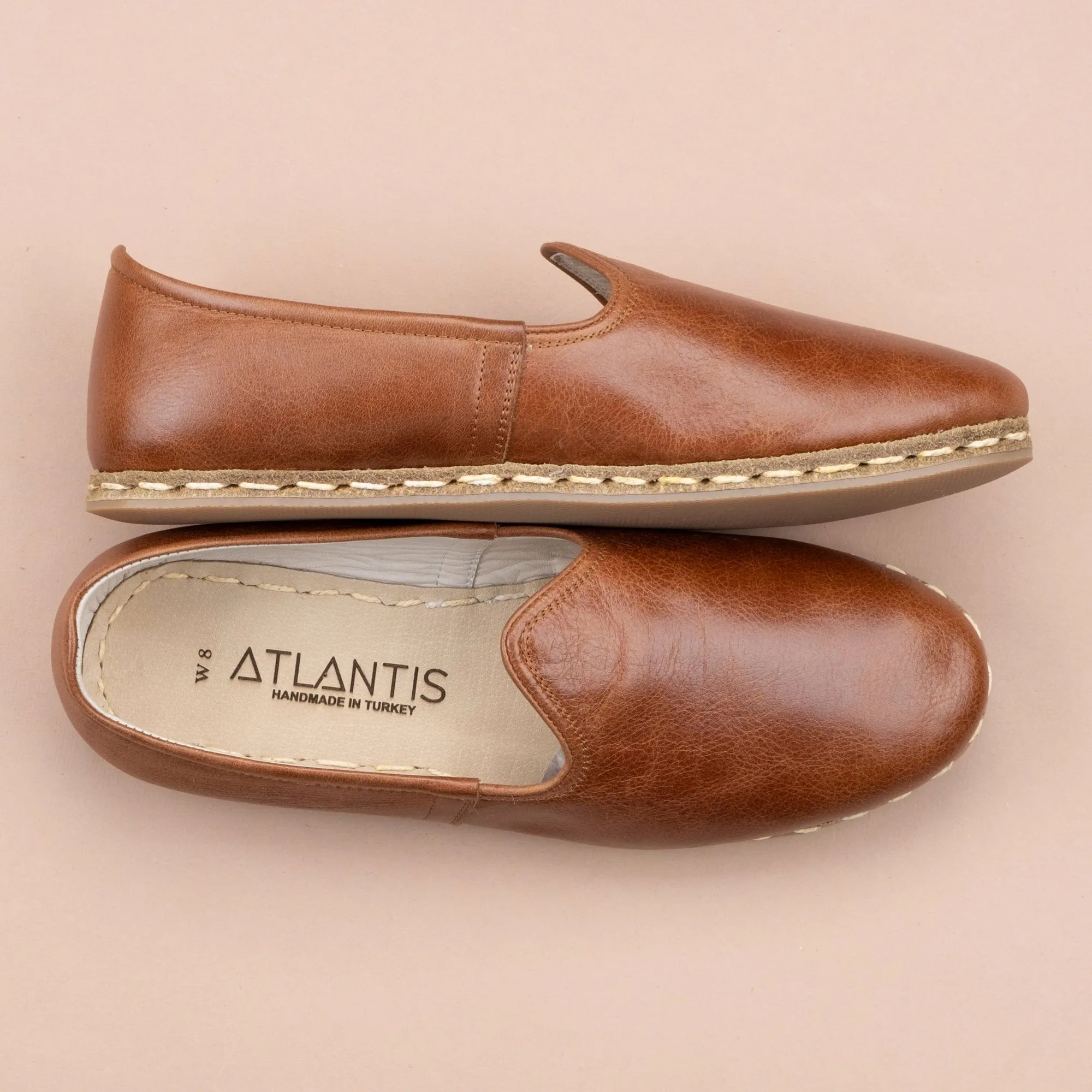 Men's Antique Brown Slip On Shoes