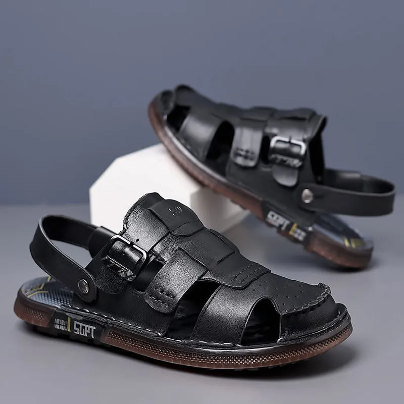 Men's Closed Toe Breathable Adjustable Heel Strap Beach Sandals