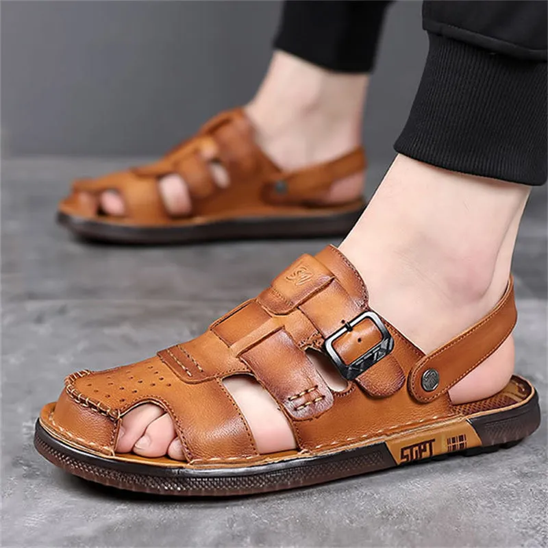 Men's Closed Toe Breathable Adjustable Heel Strap Beach Sandals