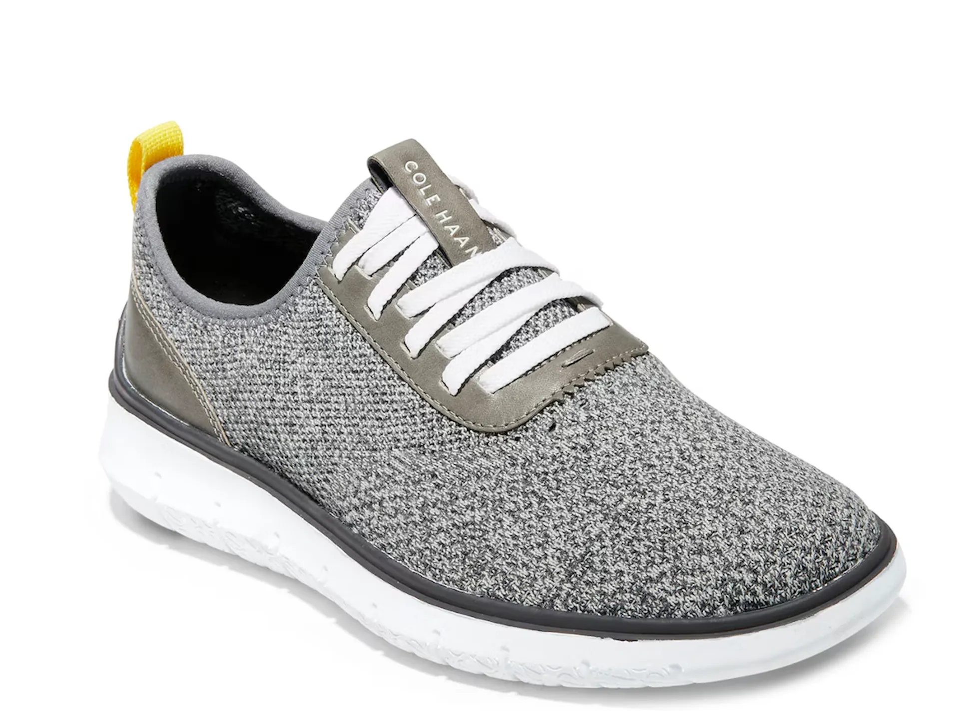 MEN'S COLE HAAN GENERATION ZERØGRAND STITCHLIGHT | GRAY KNIT / YELLOW / WHITE