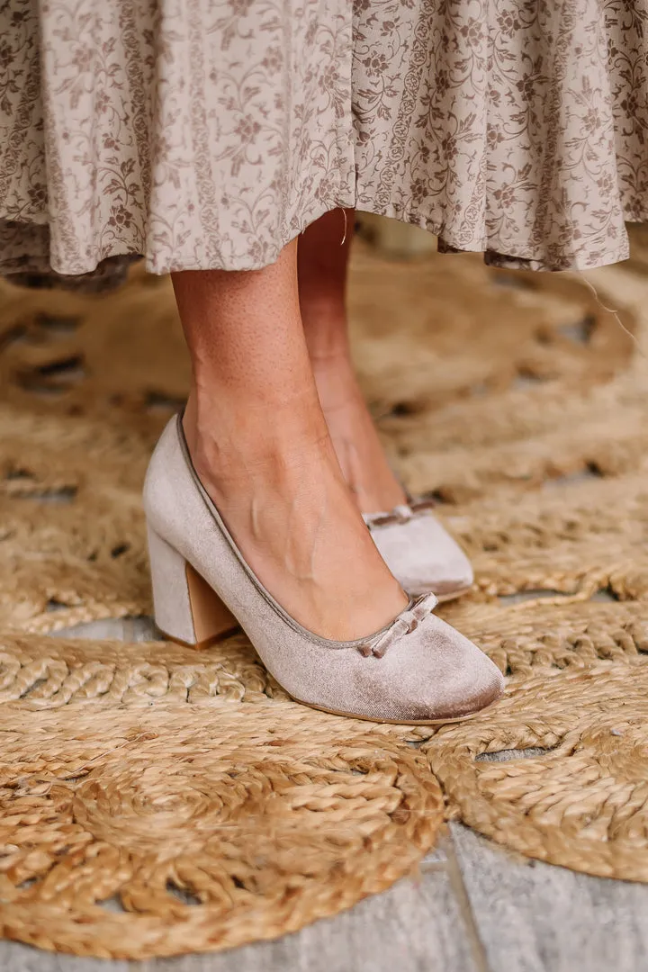 Palmer Velvet Pump Heels | Taupe