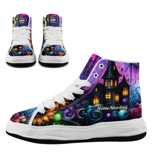 Personalized Bat Sneakers, Custom Pumpkin Shoes, Durable Canvas Higi Top Gym Shoes, Walking Shoes