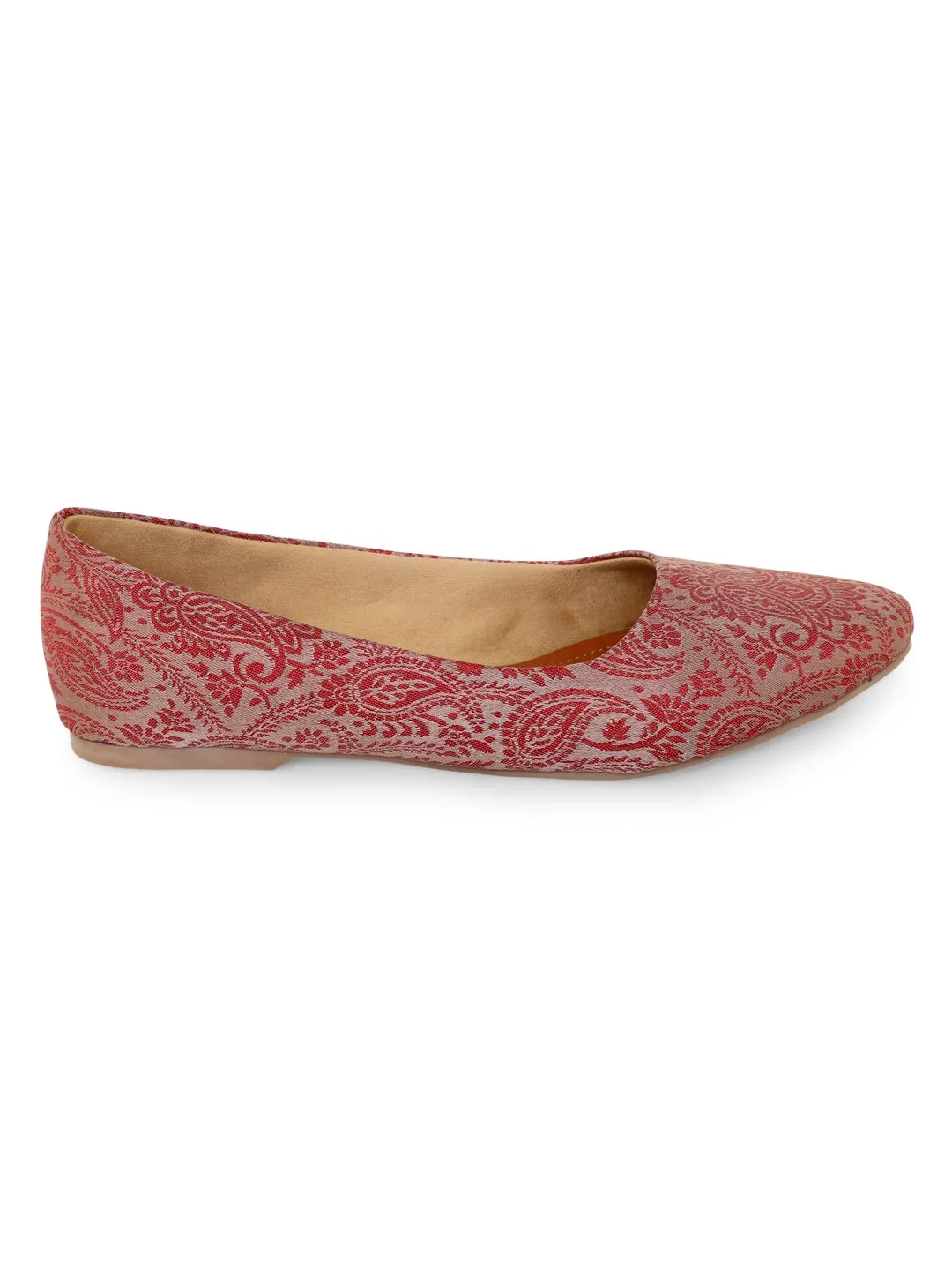 Red Brocade Woven Ballerina