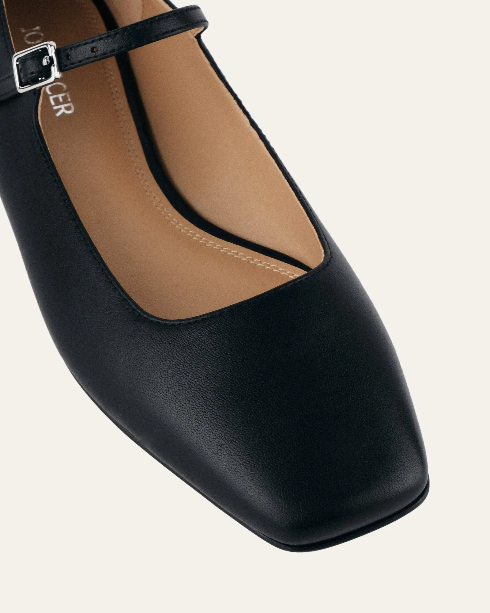 SERENITY CASUAL FLATS BLACK LEATHER