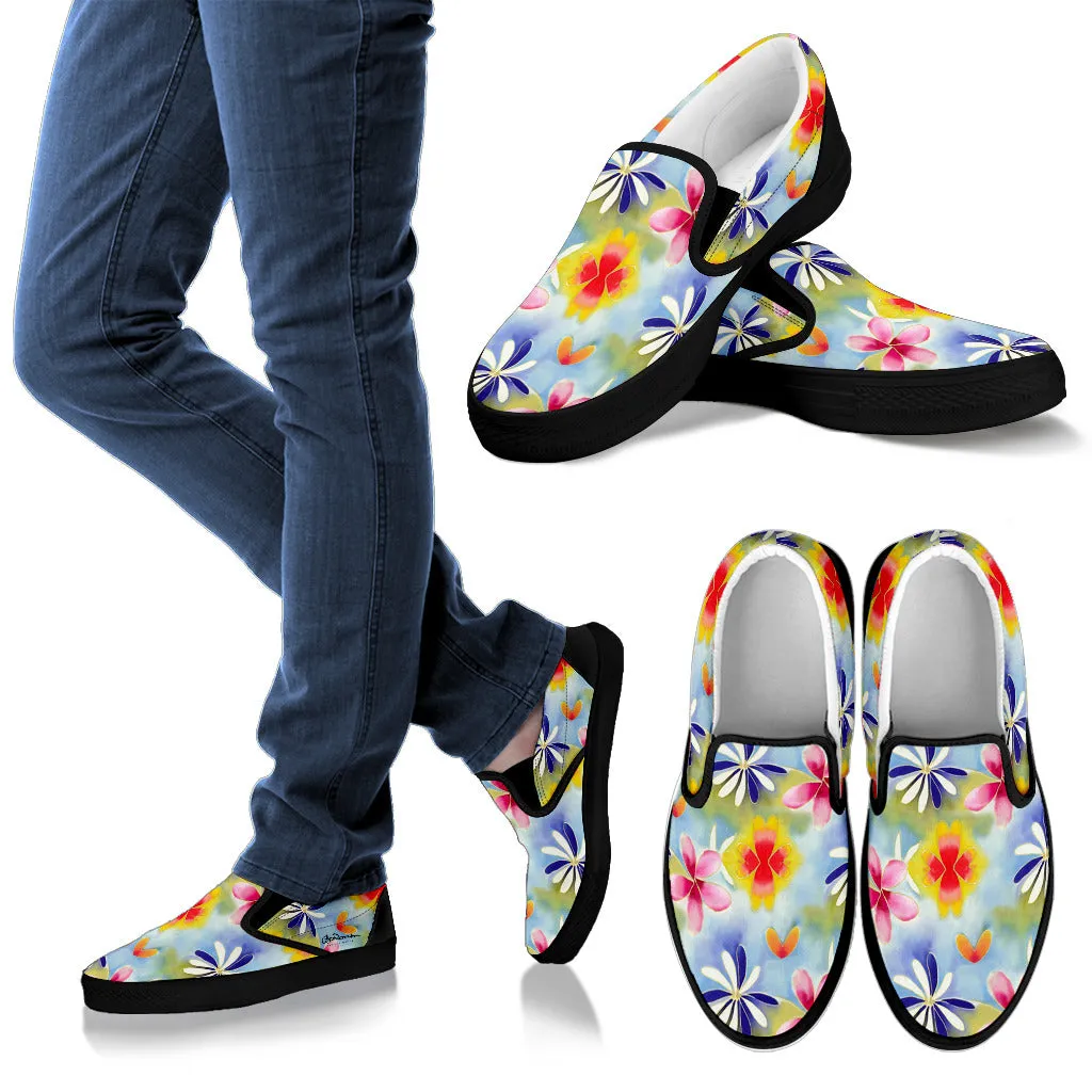 Sunrise Floral Slip On Sneakers